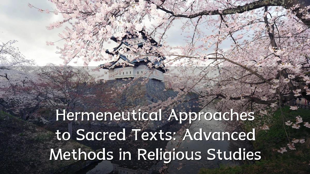 Hermeneutical Approaches to Sacred Texts: Advanced Methods in Religious Studies